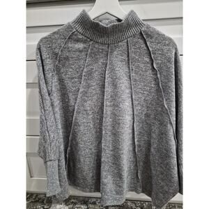 Parallel Skies Women's Poncho Sweater Size L Very Soft Knit High Neck Pullover